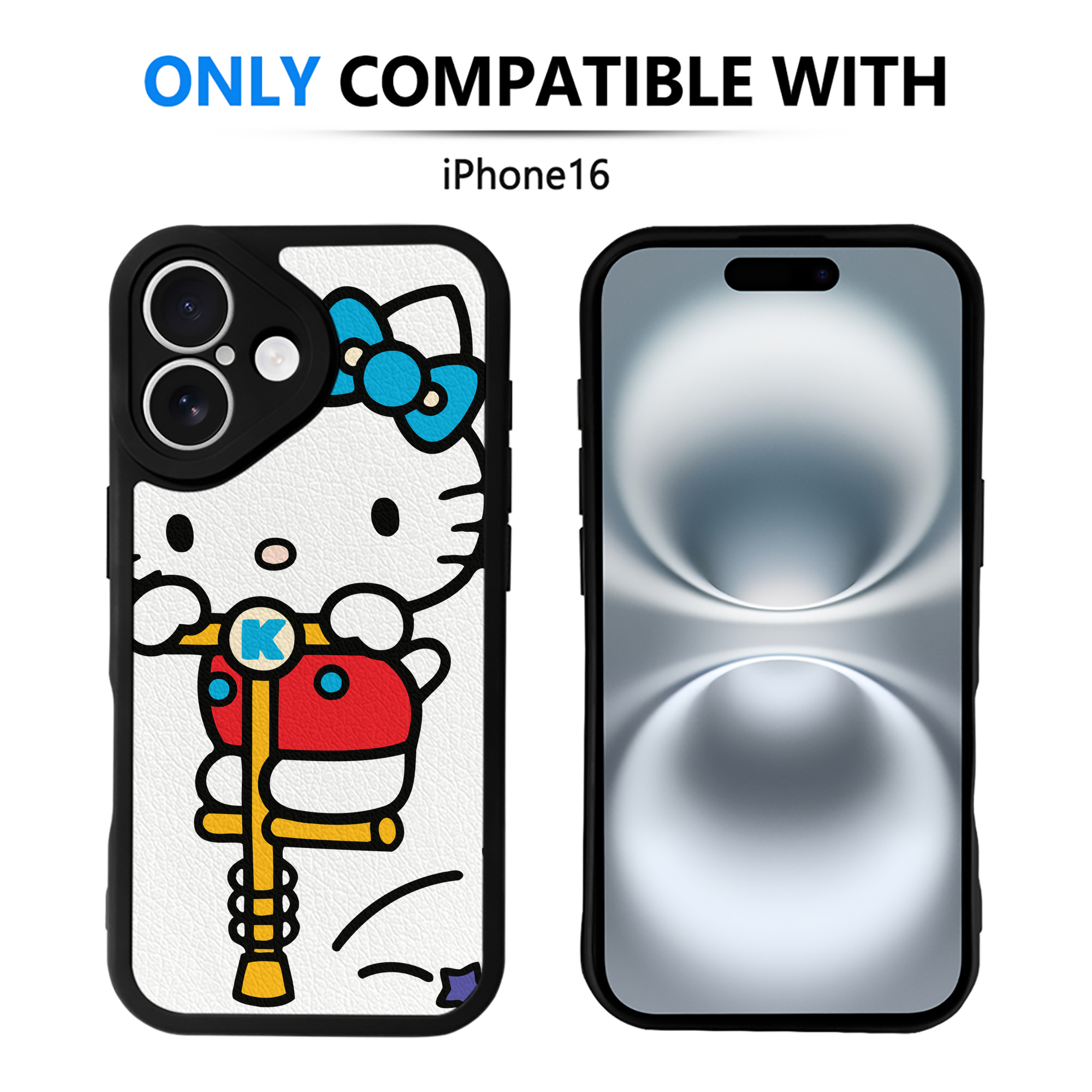 （画像用） Hello Kitty ハローキティ 【iPhone 16シリーズ対応】シリコンスマホケース（レザー調） 材質：シリコン